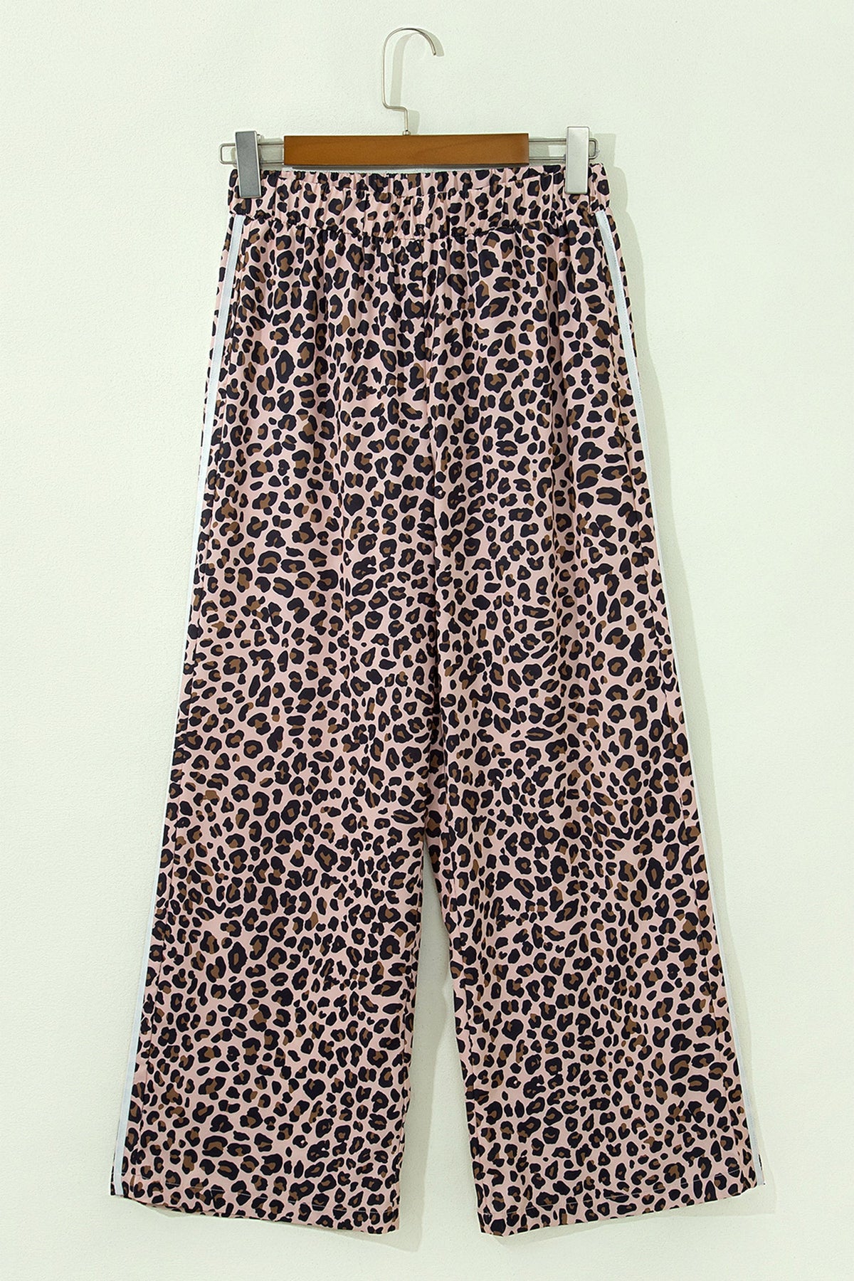Leopard Side Stripe Wide Leg Pants