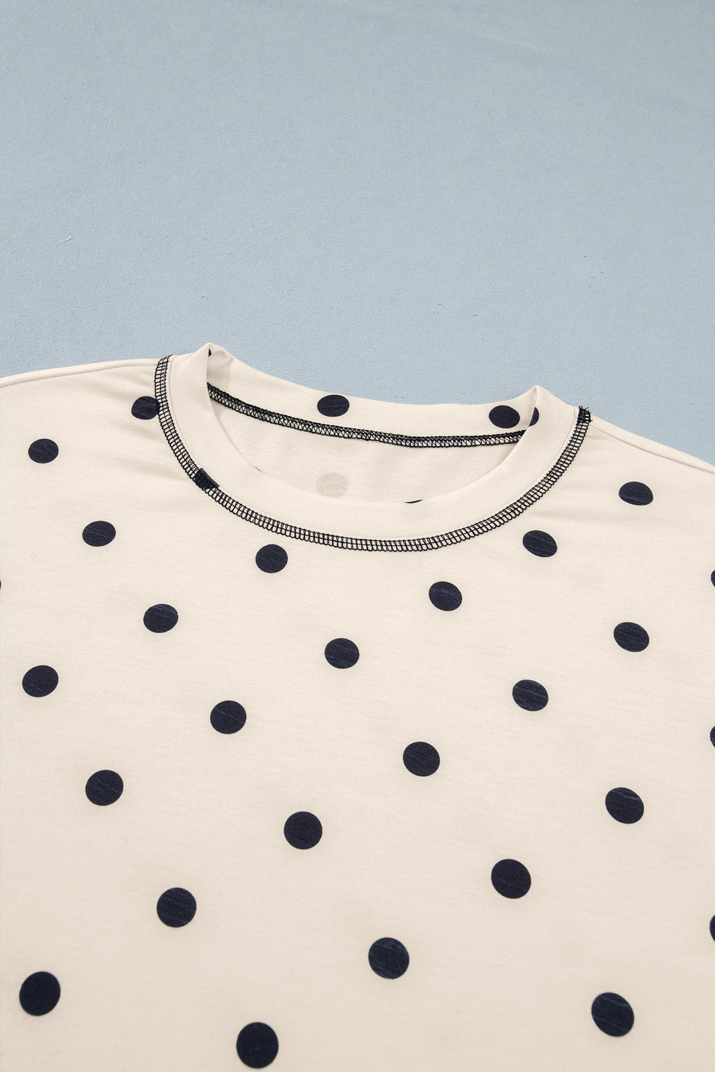 Polka Dot Loose Tee & Drawstring Shorts Set