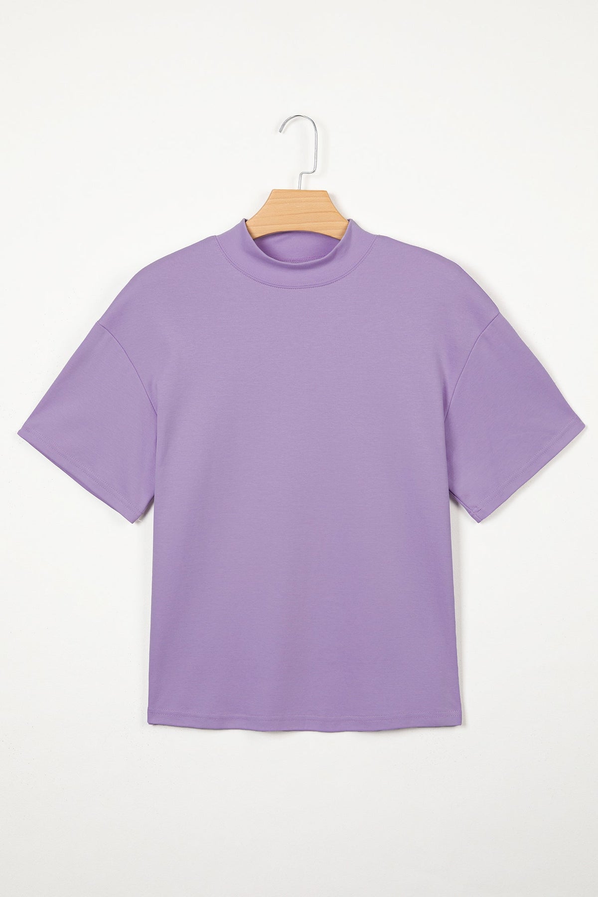 Oversized Solid Color High Neck Tee