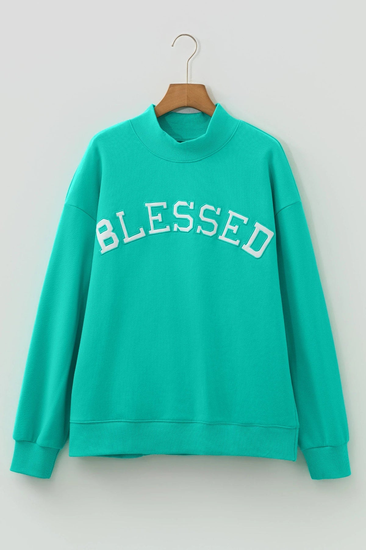 Solid Oversize Mock Neck Sweatshirt