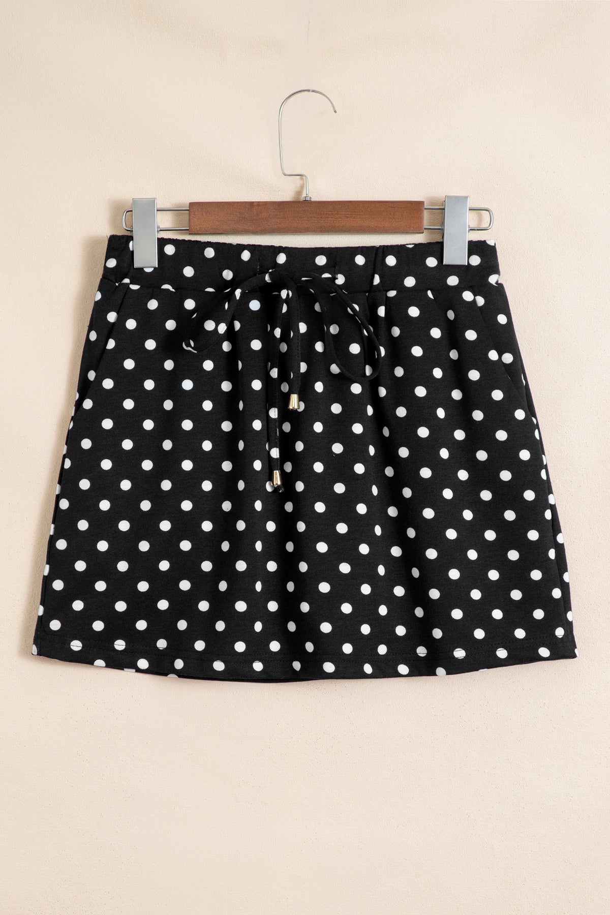 Polka Dot Drawstring Mini Skort