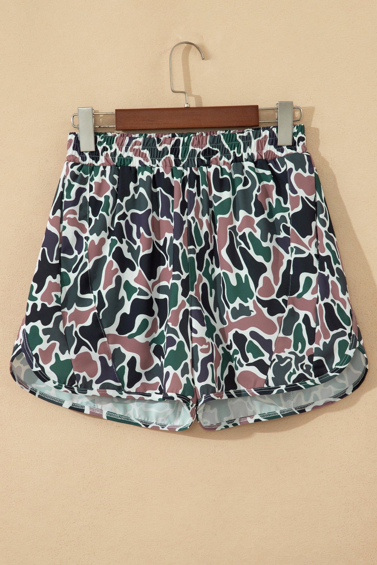 Camo High Waist Lined Athletic Shorts