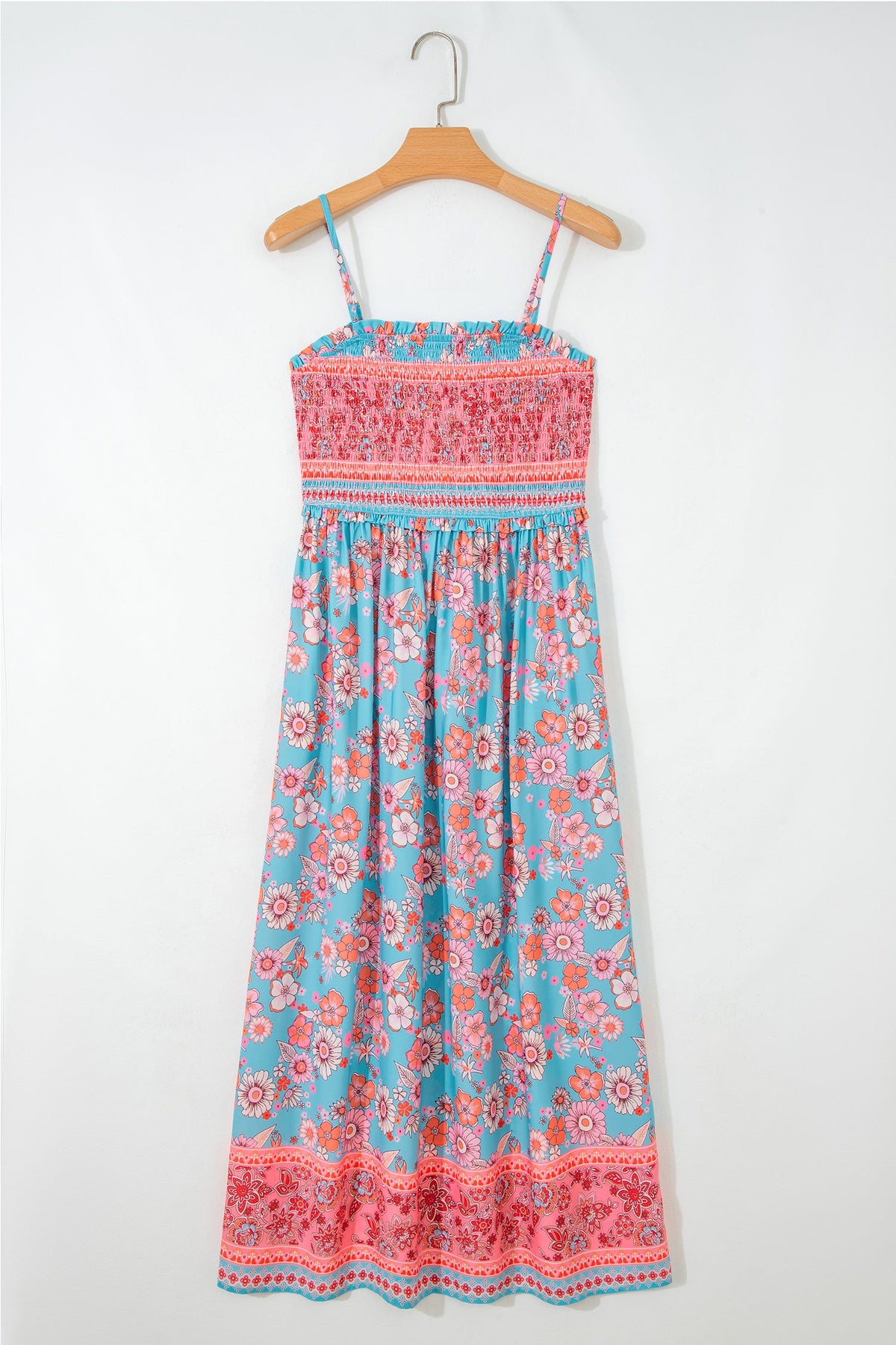 Boho Floral Spaghetti Strap Vacation Maxi Dress
