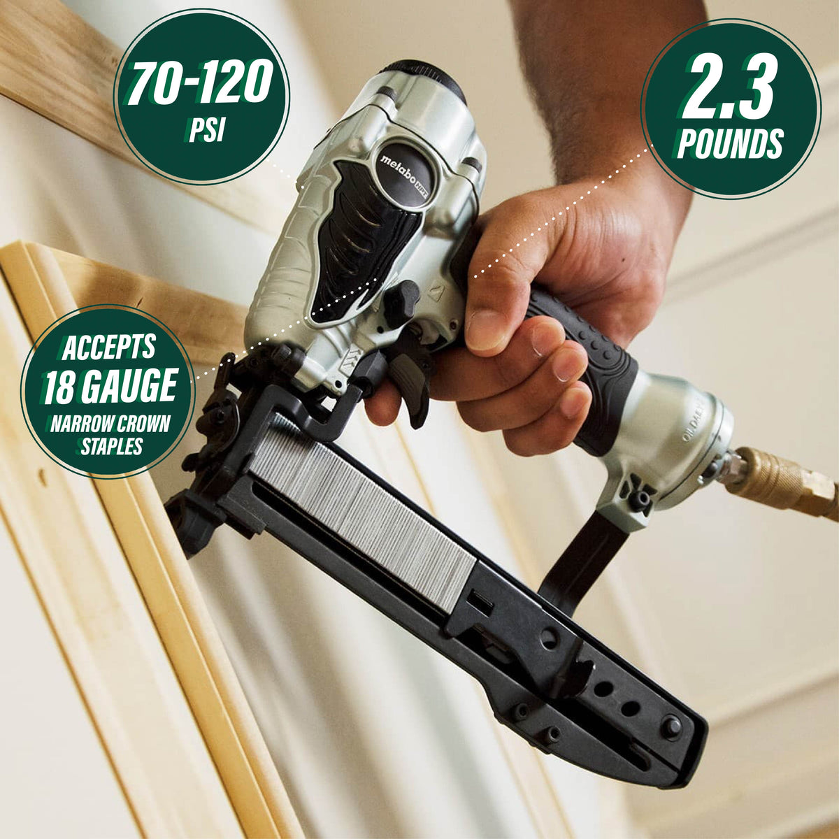 Metabo HPT N3804AB3M 1-1/2" Narrow Crown Stapler | N3804AB3