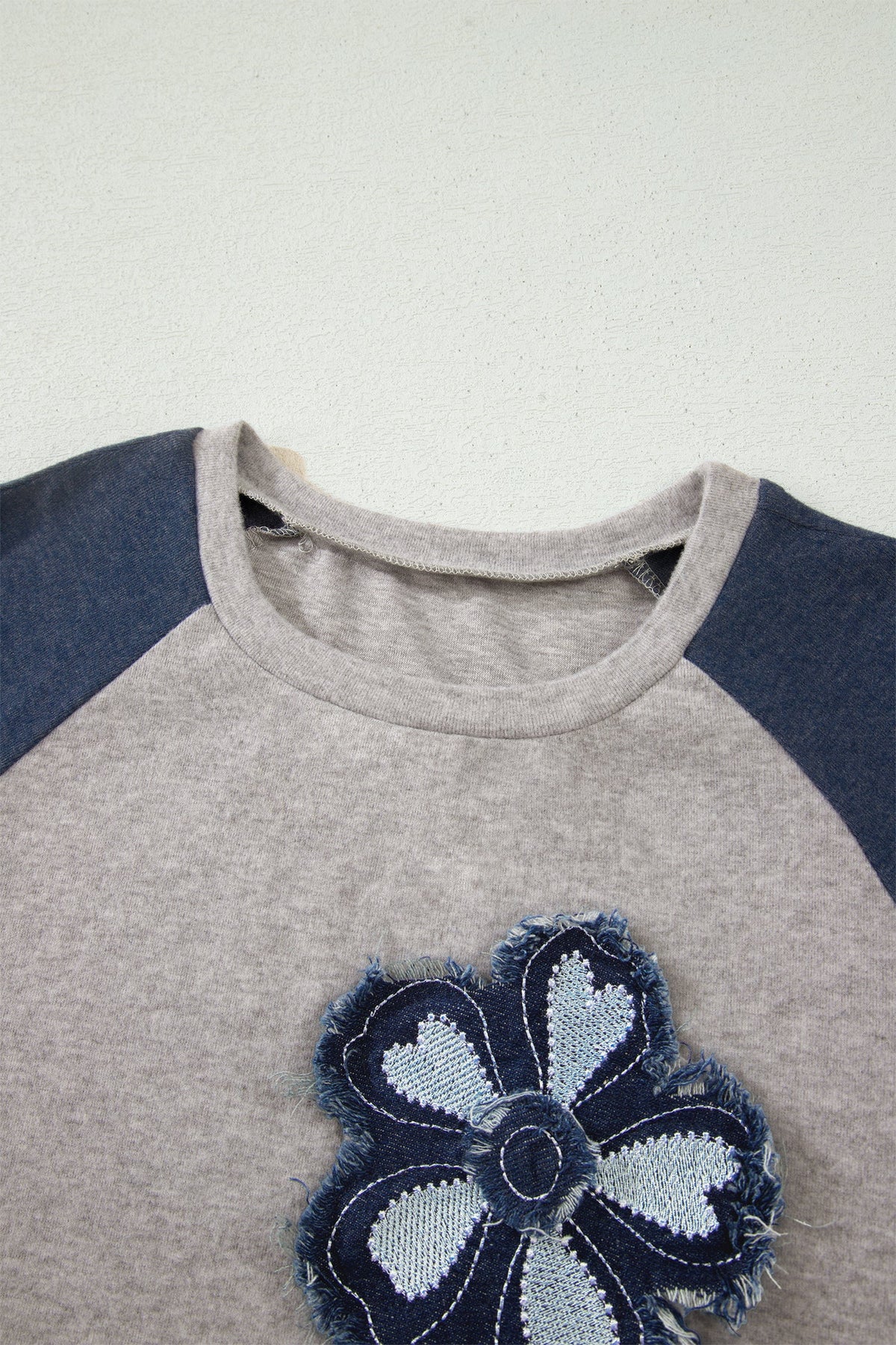 Floral Patchwork Colorblock Raglan Sleeve T-Shirt