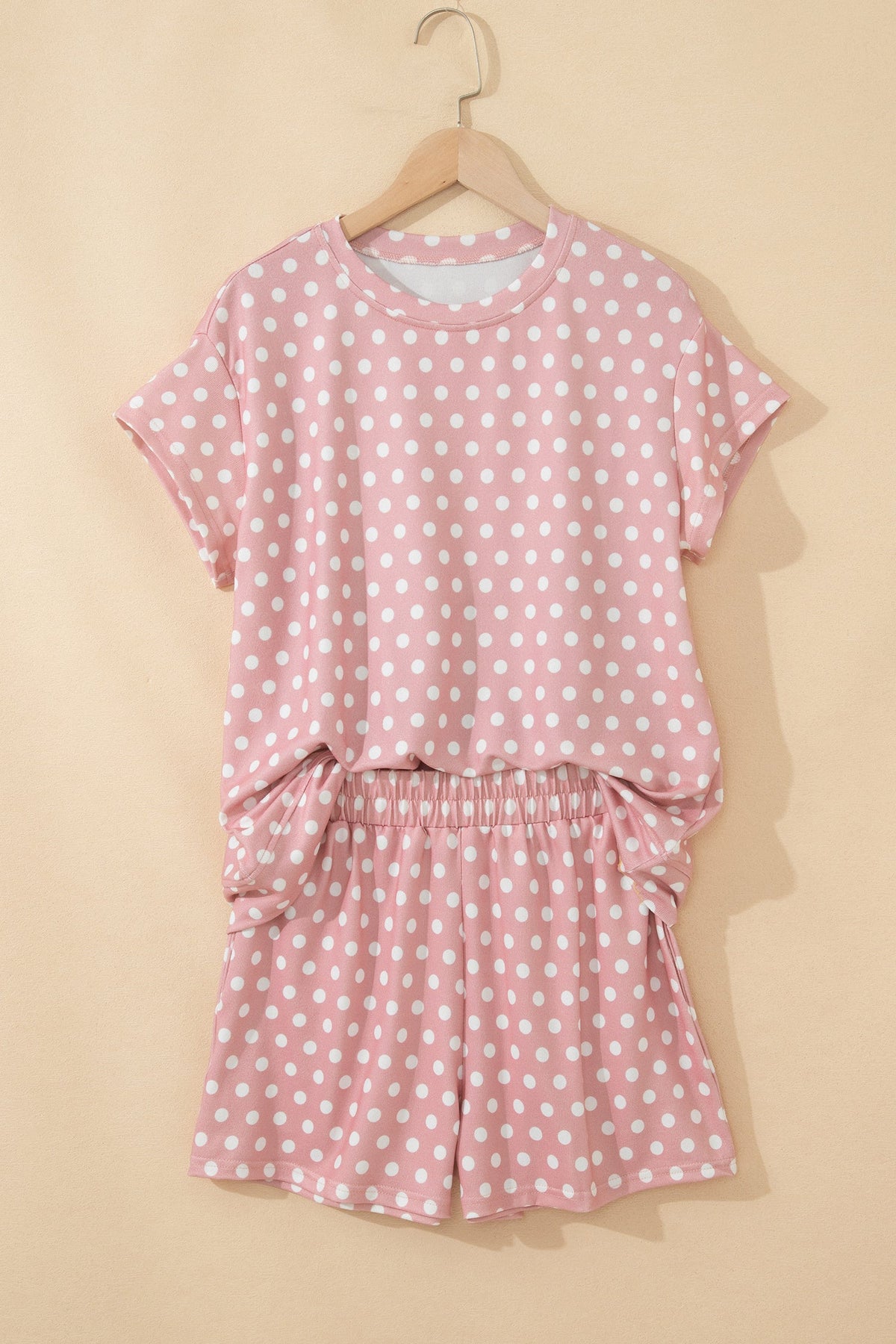 Polka Dot Relaxed Top & Drawning Shorts Set