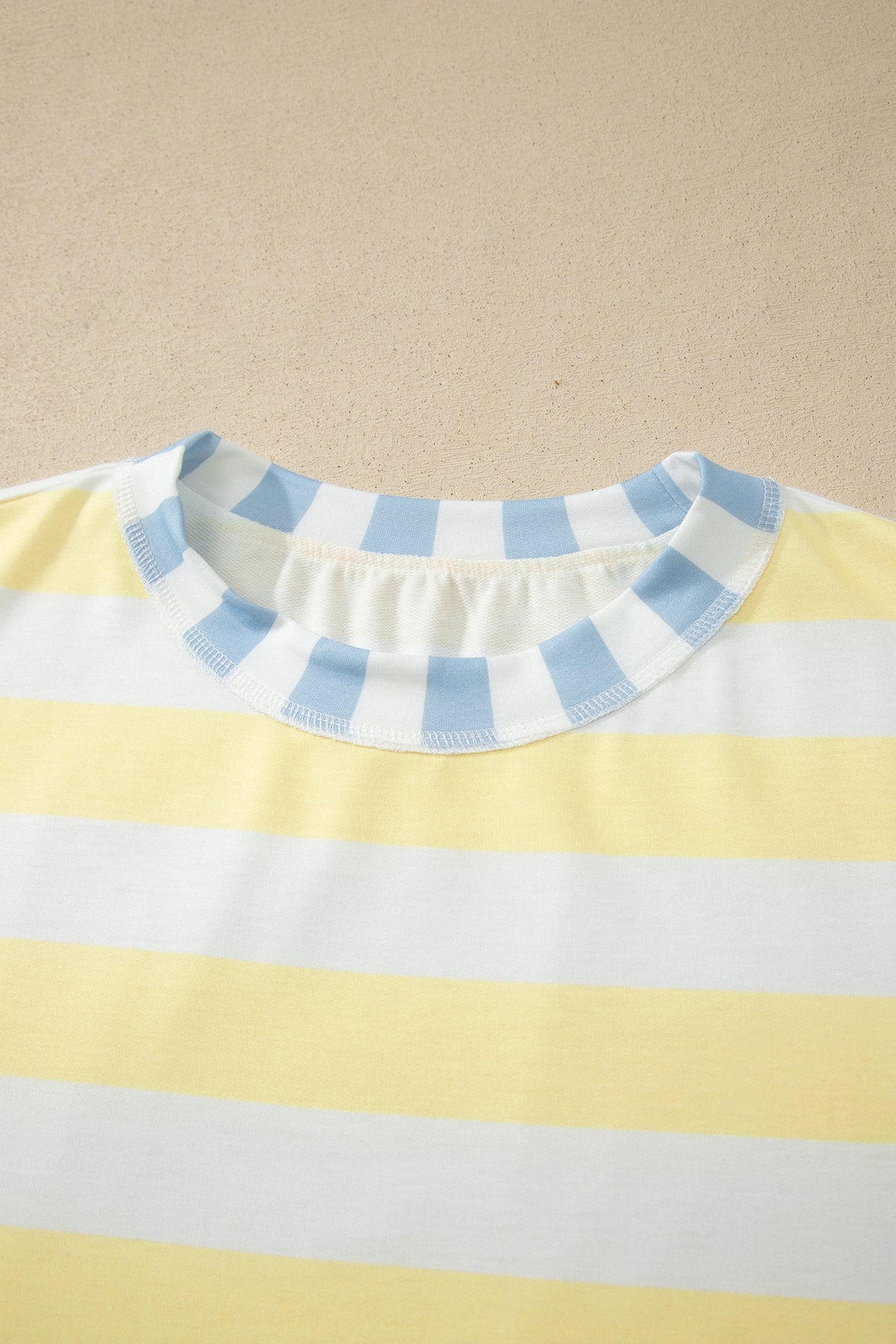 Stripe Patchwork Exposed Seam Oversized Top