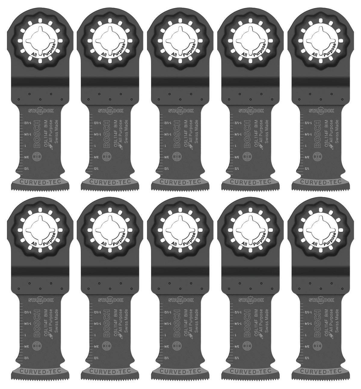 BOSCH OSL114F-10 1-1/4 In. Starlock® Oscillating Multi Tool Bi-Metal Plunge Cut Blade 10 pk.