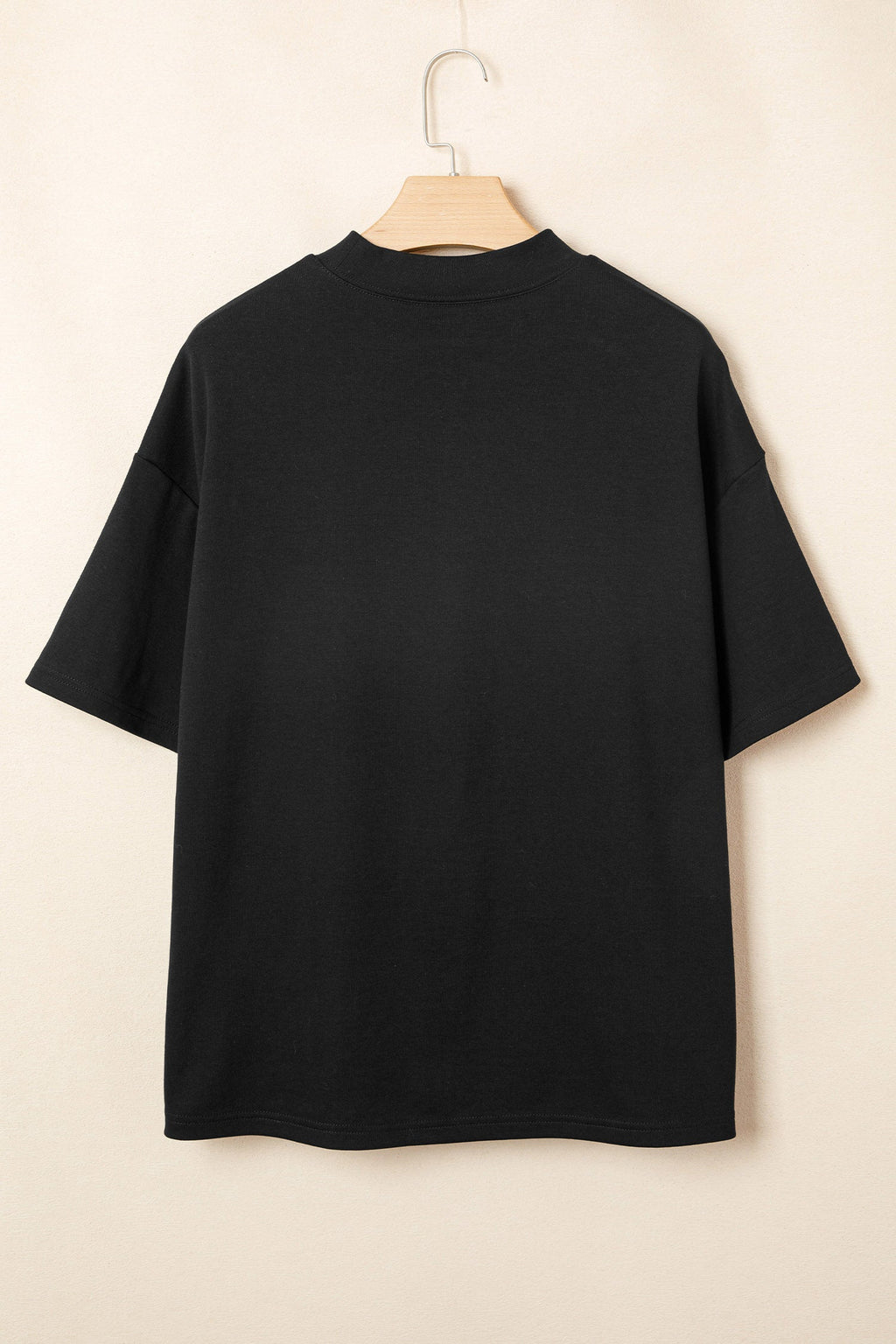 Solid High Neck Oversize Tee