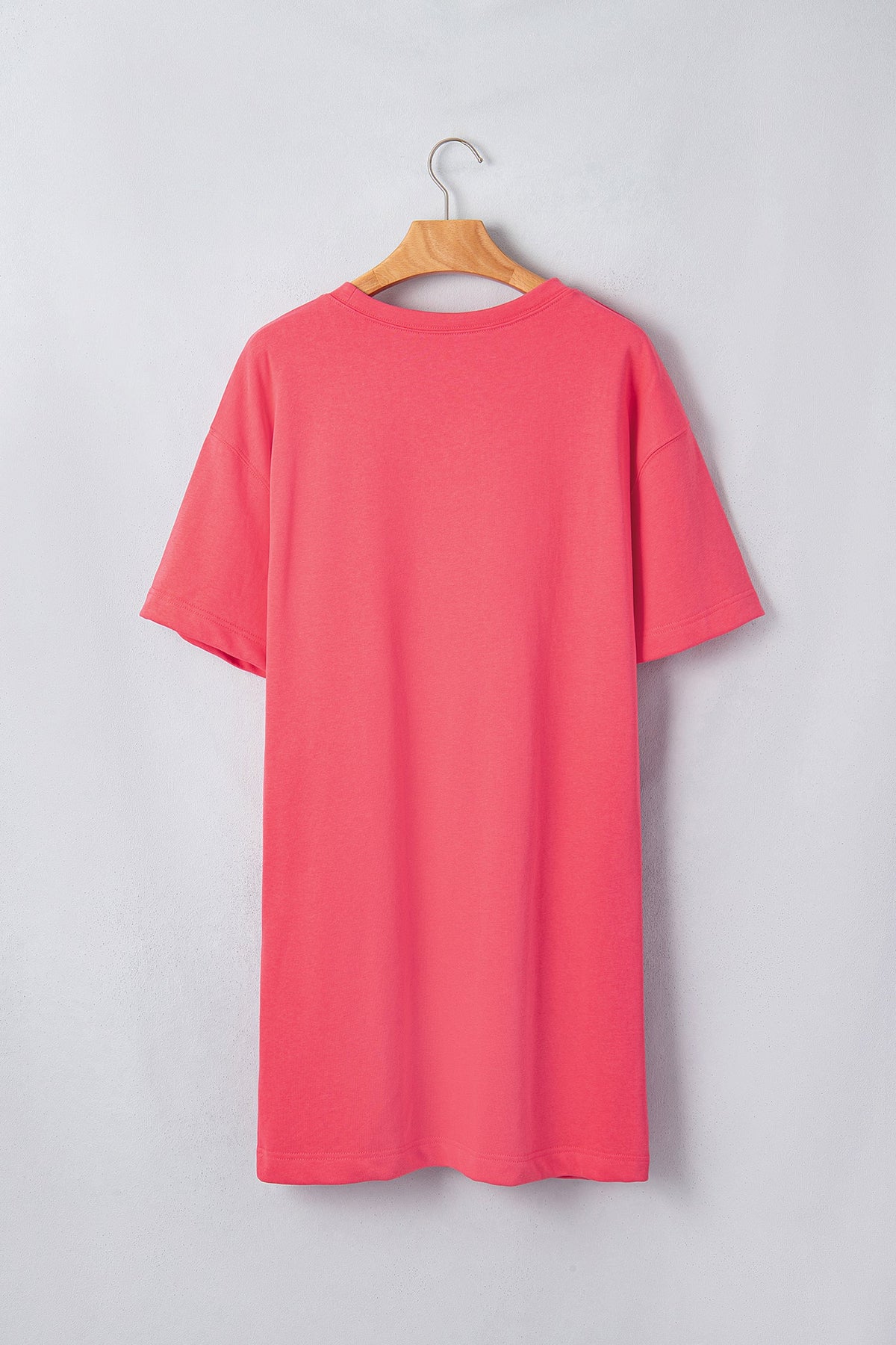 Solid Drop Shoulder Loose T-Shirt Mini Dress
