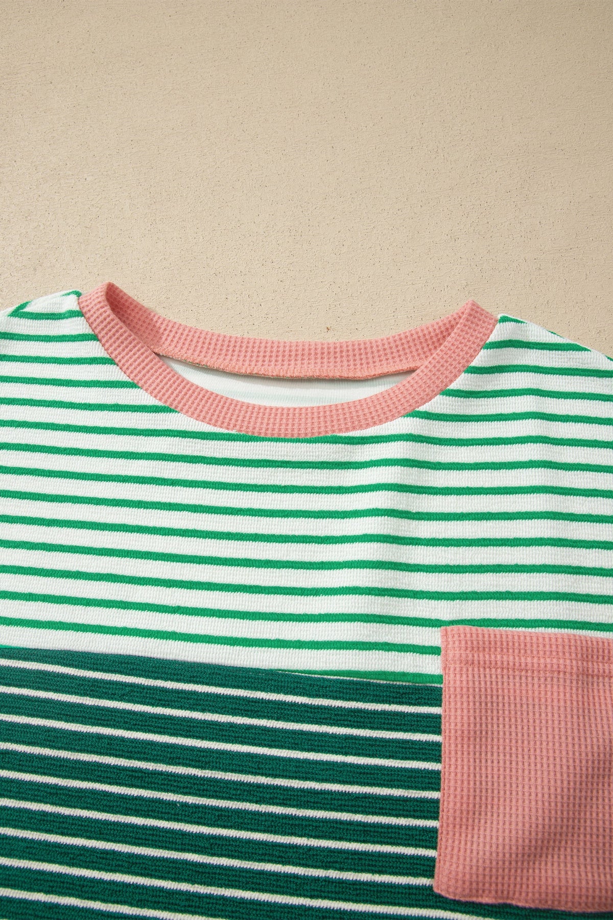 Stripe Colorblock Chest Pocket Short Sleeve Tee