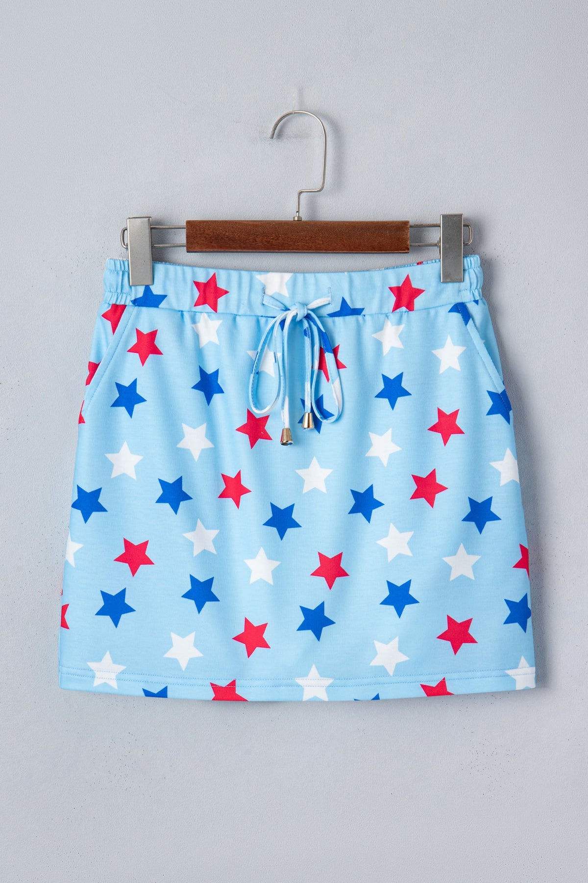 Americana Star Beaded Drawstring Mini Skort