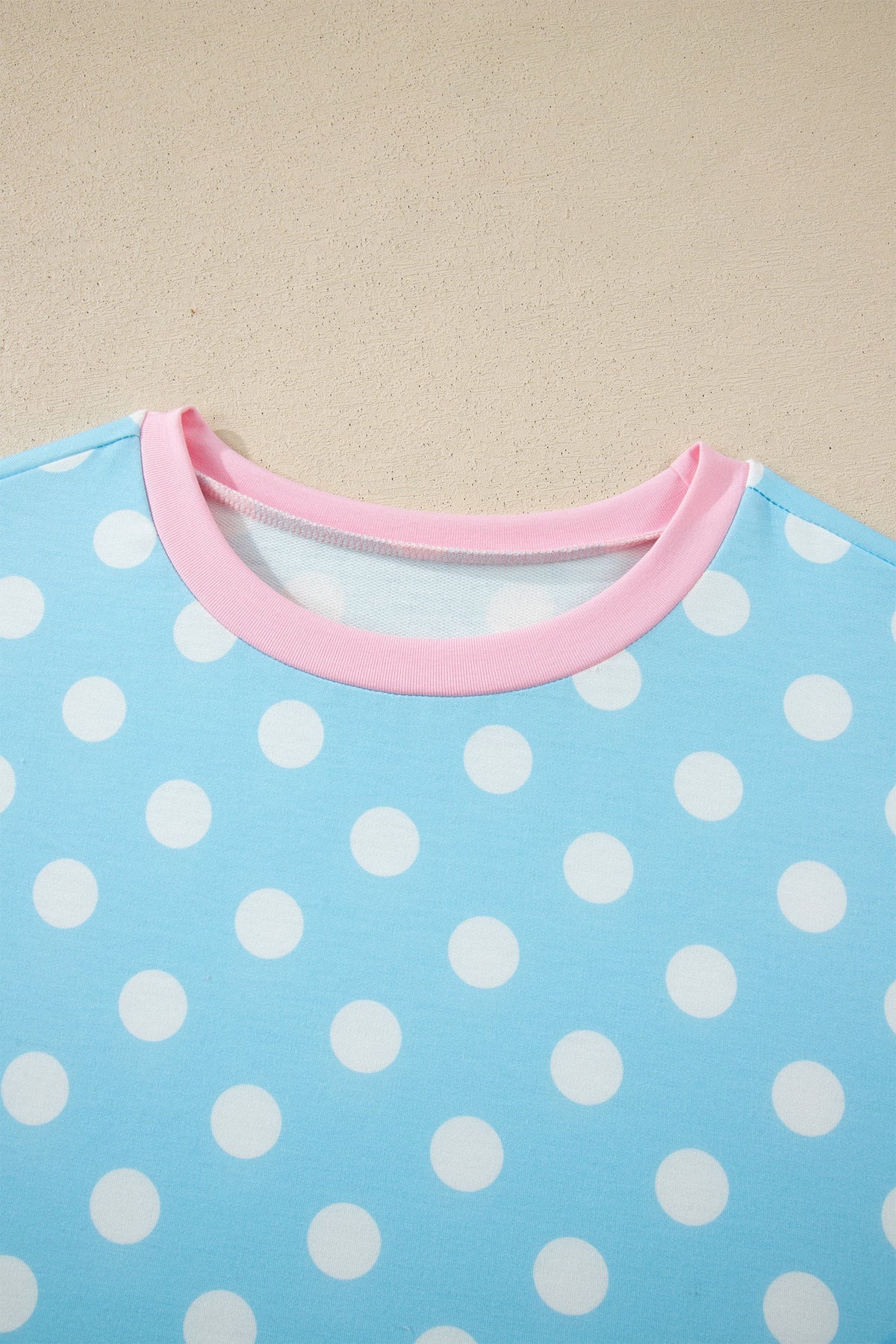 Polka Dot Short Sleeve Top & Drawning Pants Set