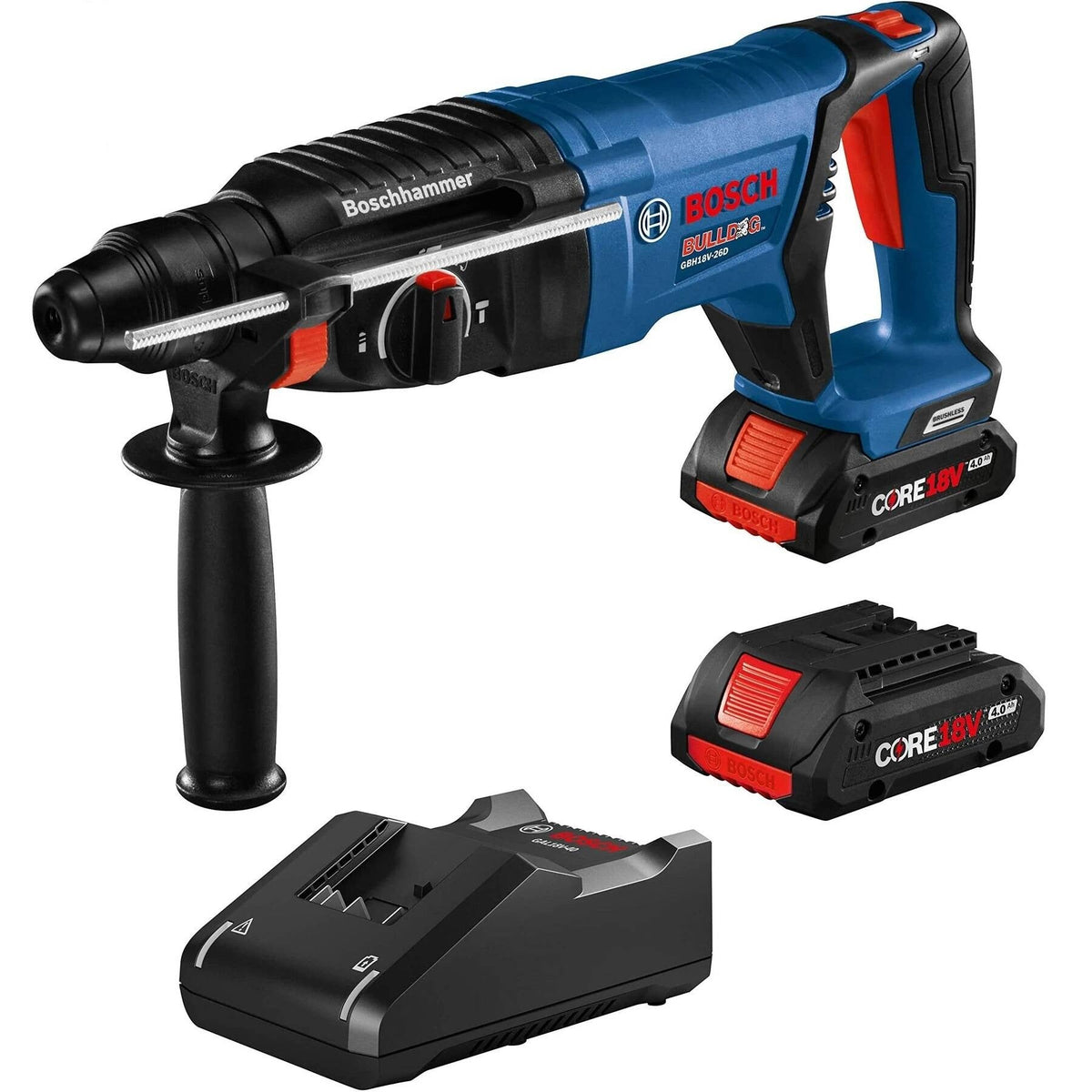 BOSCH GBH18V-26DK25 18V Brushless 1" SDS-plus Bulldog Rotary Hammer Kit - 2 Batteries - GBH18V-26DK25