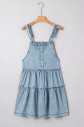 Denim Frill Tiered Flowy Dress