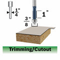 BOSCH 85268MC 3/8 In. x 1 In. Carbide-Tipped Double-Flute Flush Trim Router Bit