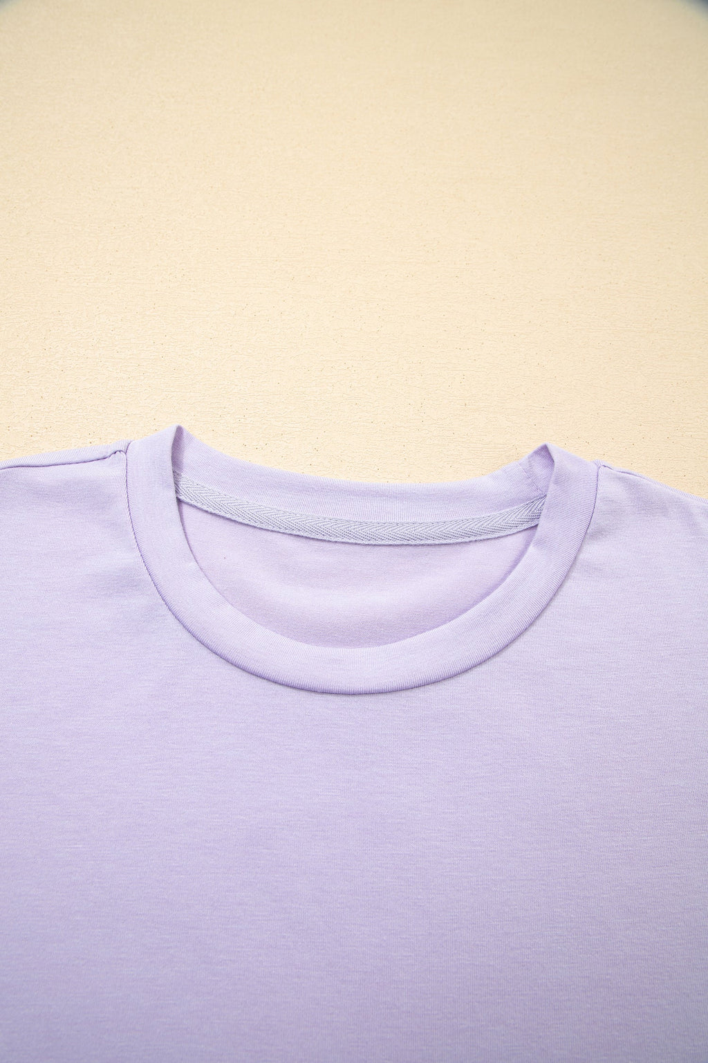 Solid Short Sleeve Crew Neck Tee