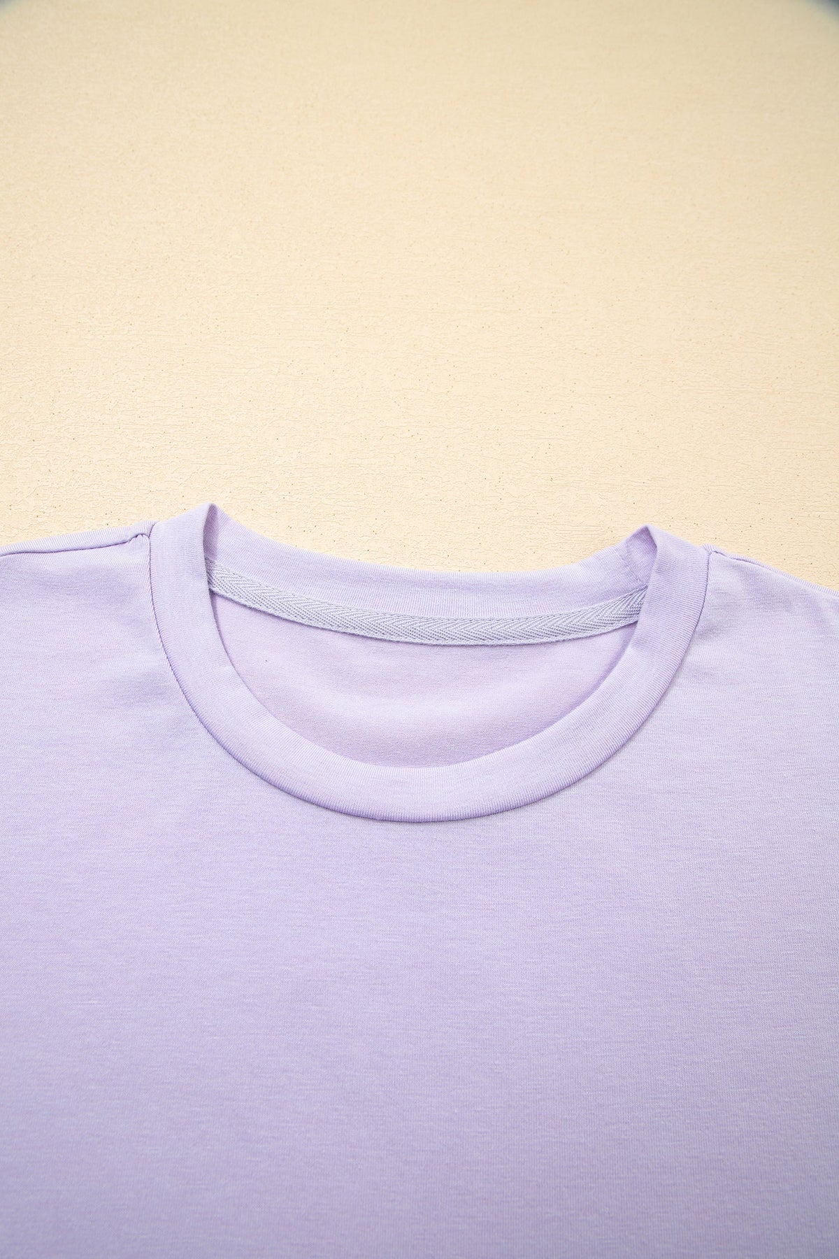 Solid Short Sleeve Crew Neck Tee