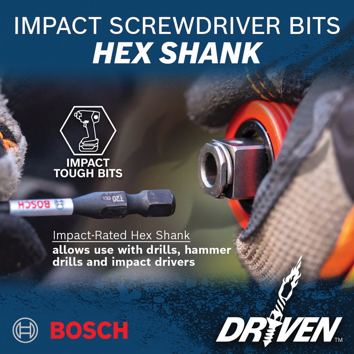 BOSCH ITDSL810202 2 pc. Driven 2 In. Impact Slotted #8-10 Power Bits