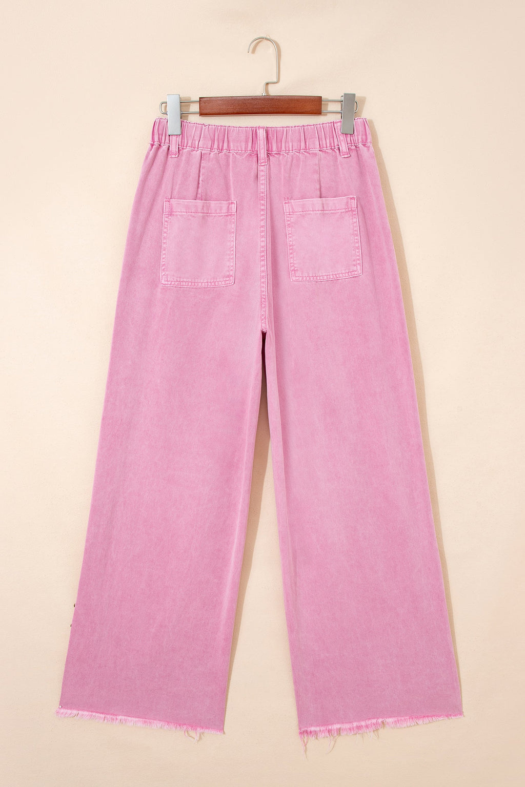 Studded Side Split Hem Wide Leg Jeans