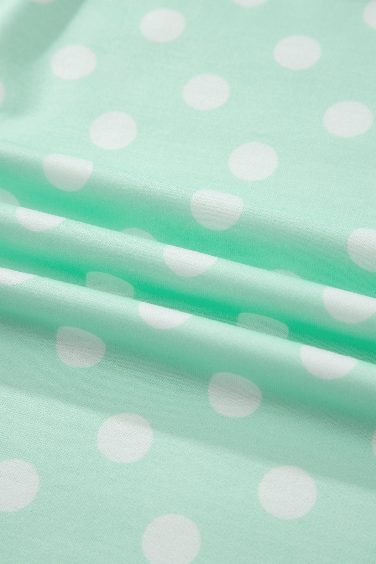 Polka Dot Colorblock Mock Neck & Shorts Set