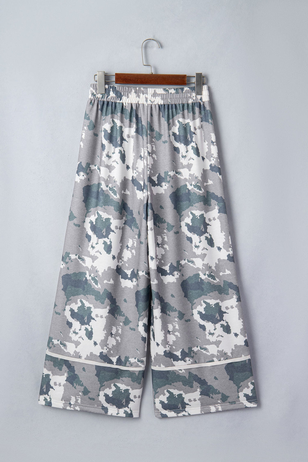Camo Raw Edge Pocketed Drawstring Pants