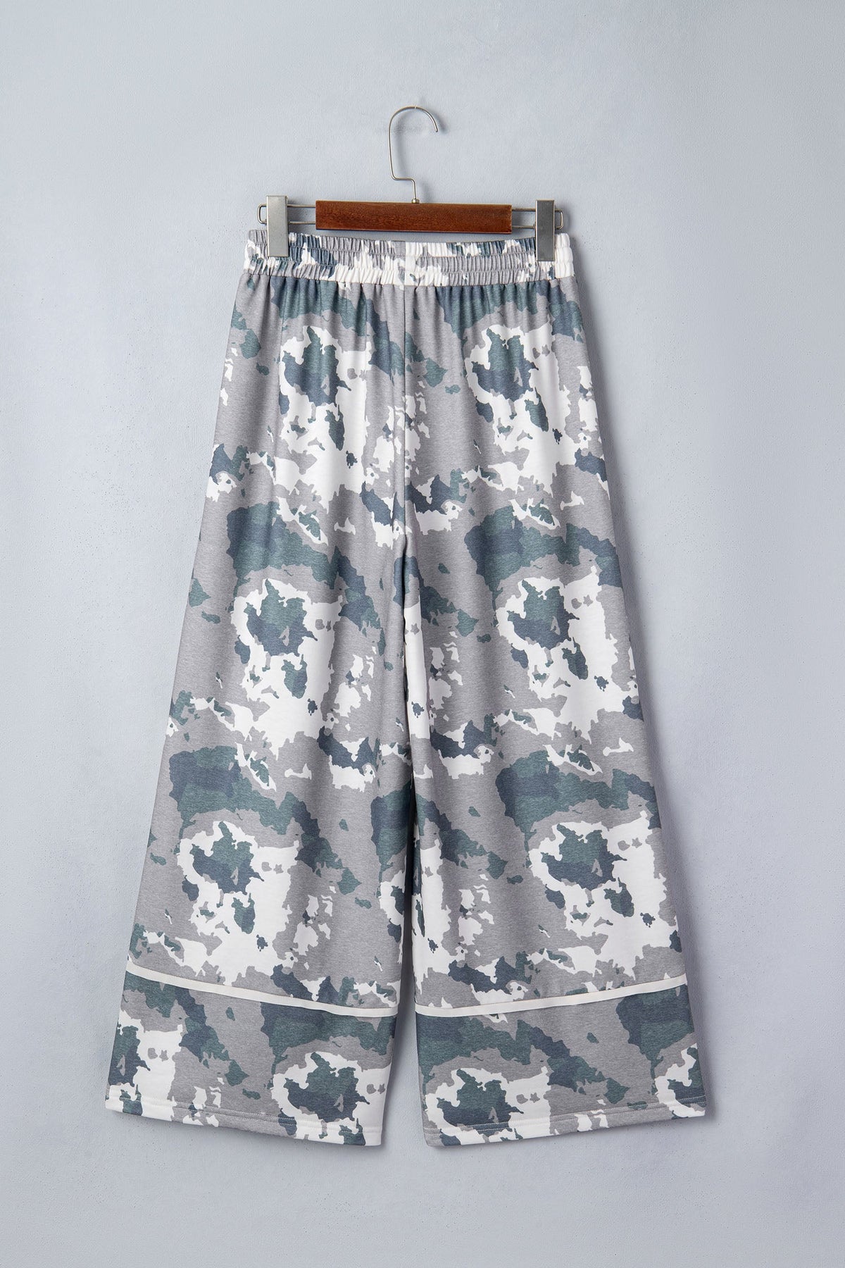 Camo Raw Edge Pocketed Drawstring Pants