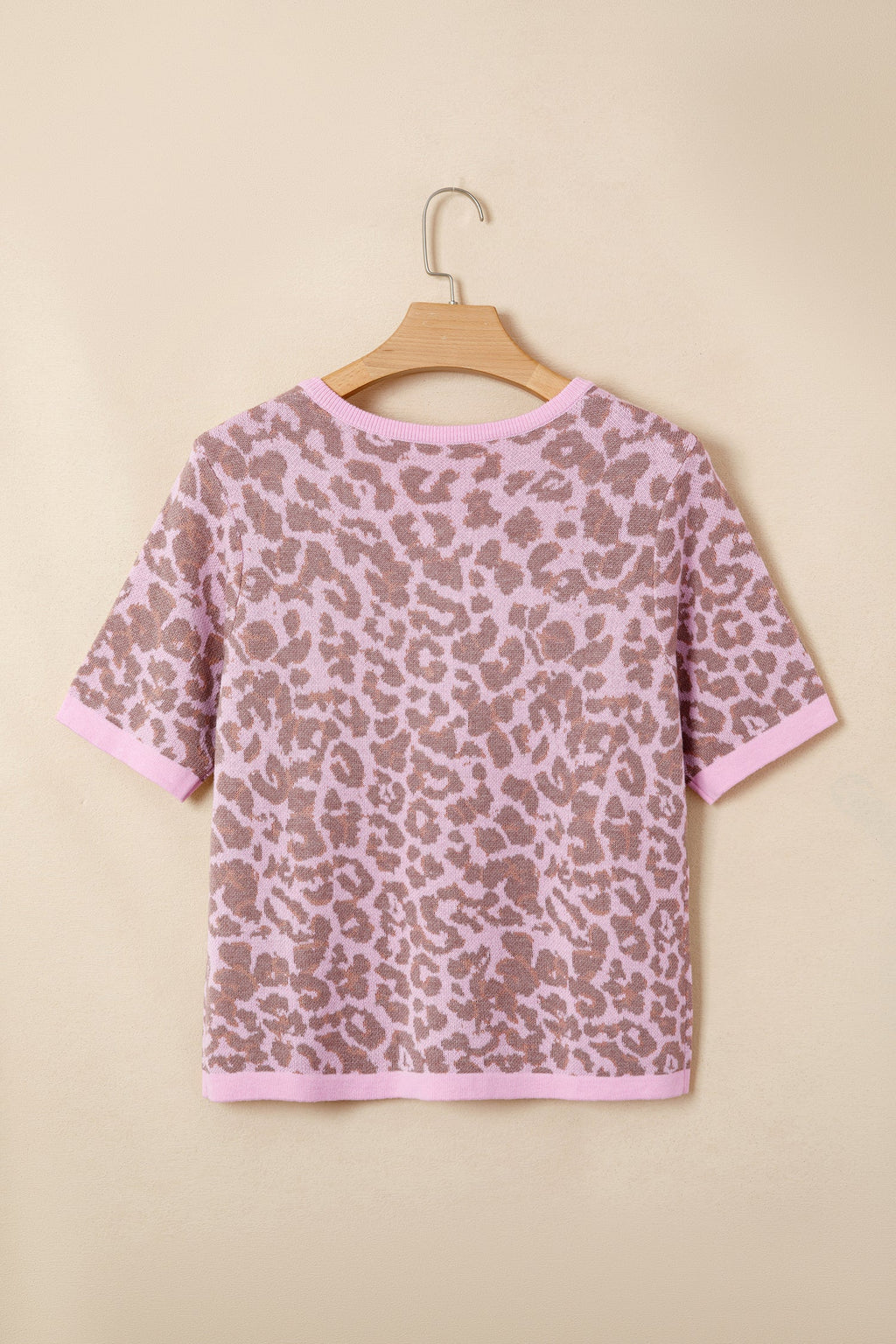 Leopard Button Down Short Sleeve Sweater Cardigan