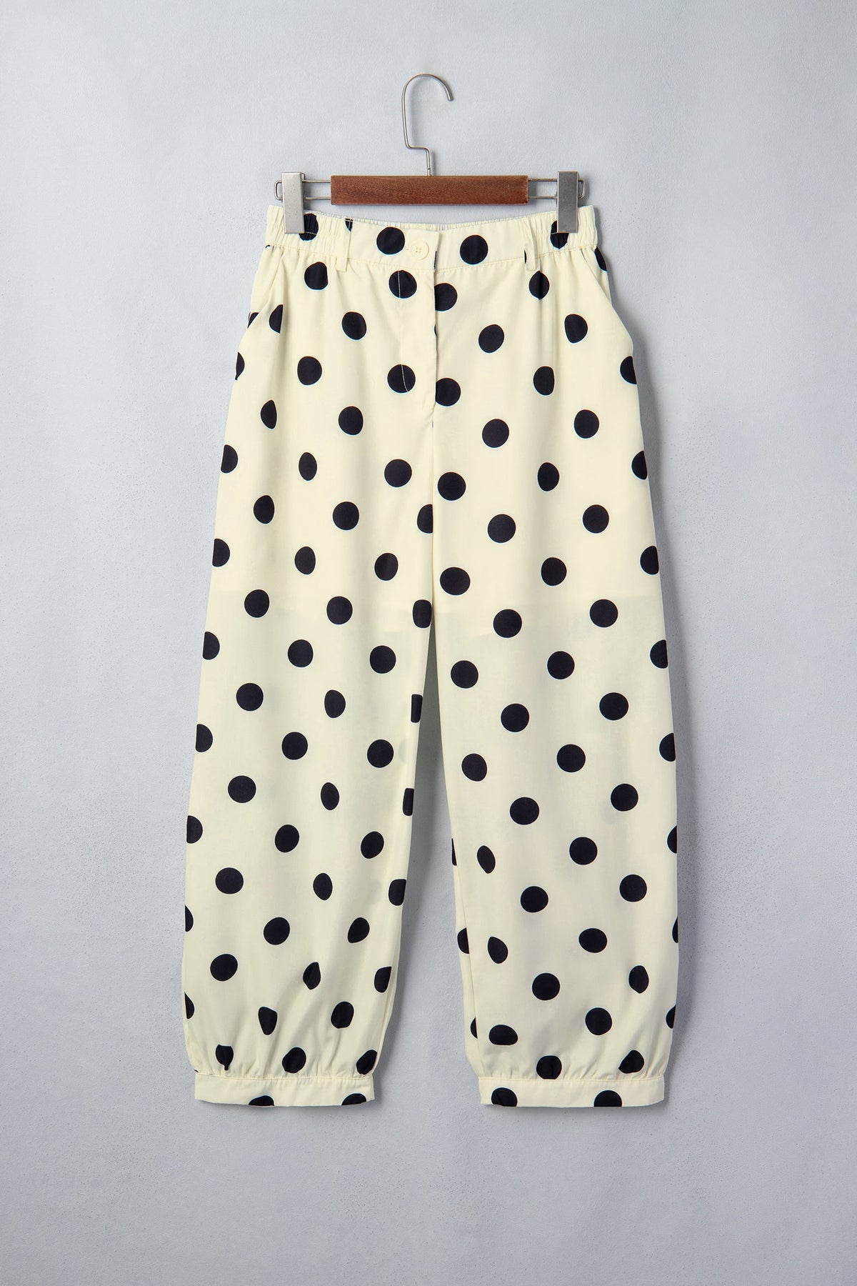 Polka Dot Pleated High Waist Harem Pants