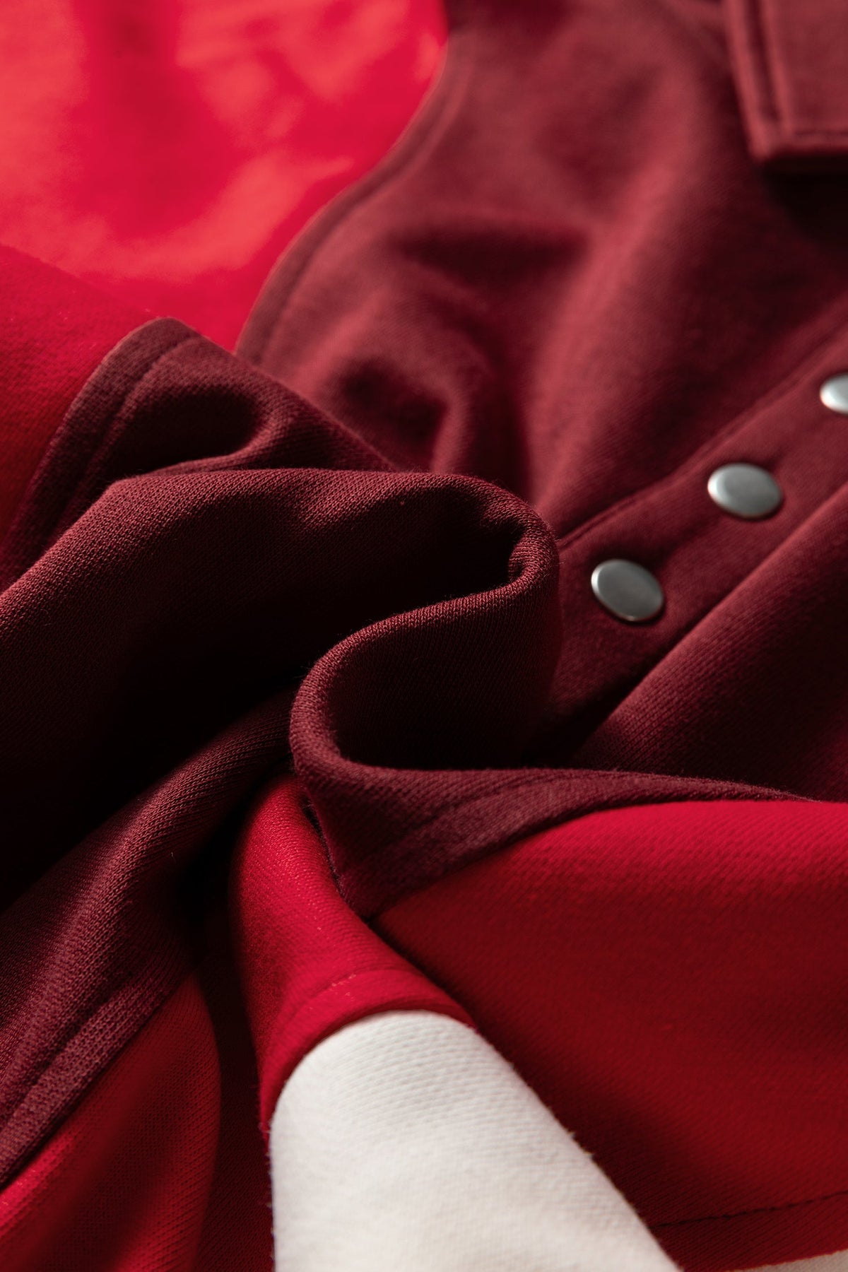 Colorblock Snap Button Polo Collar Oversize Sweatshirt