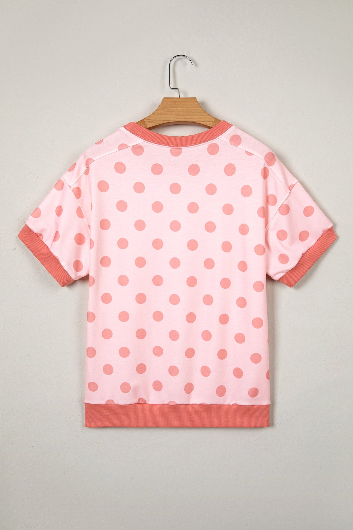 Colorblock Polka Dot Short Sleeve Tee