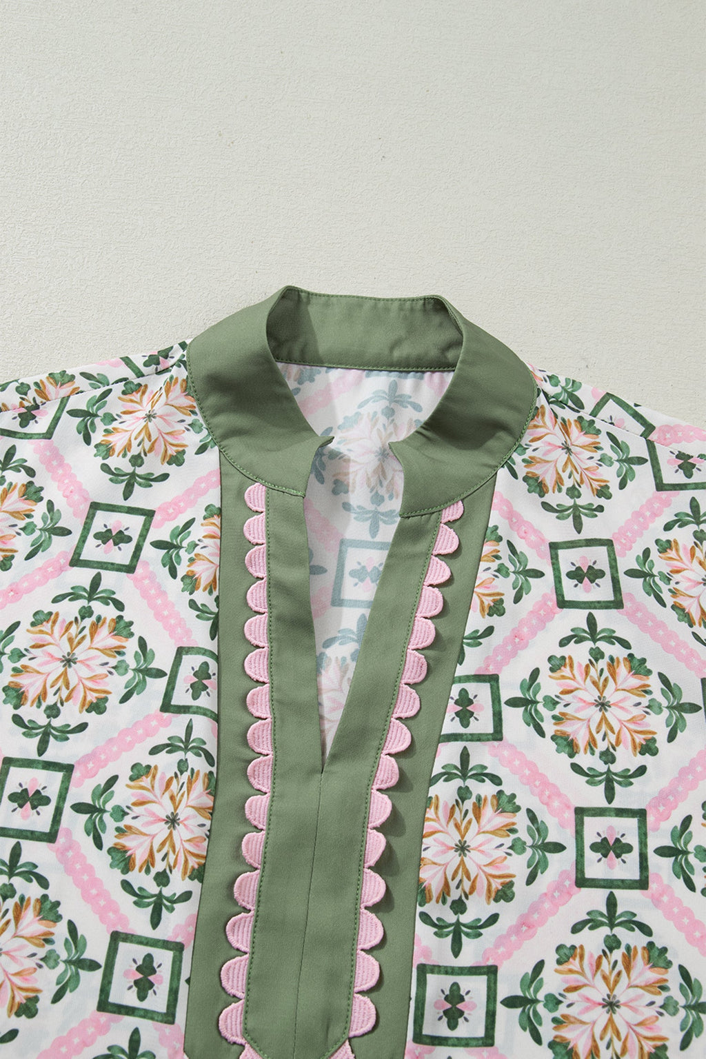 Boho Geometric Flower Short Sleeve Mini Dress