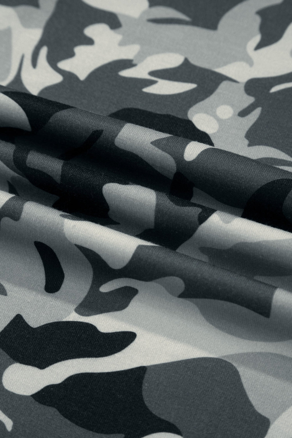 Camo Drawstring High Waist Wide Leg Pants