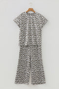 Leopard Short Sleeve Tee & Pants Set
