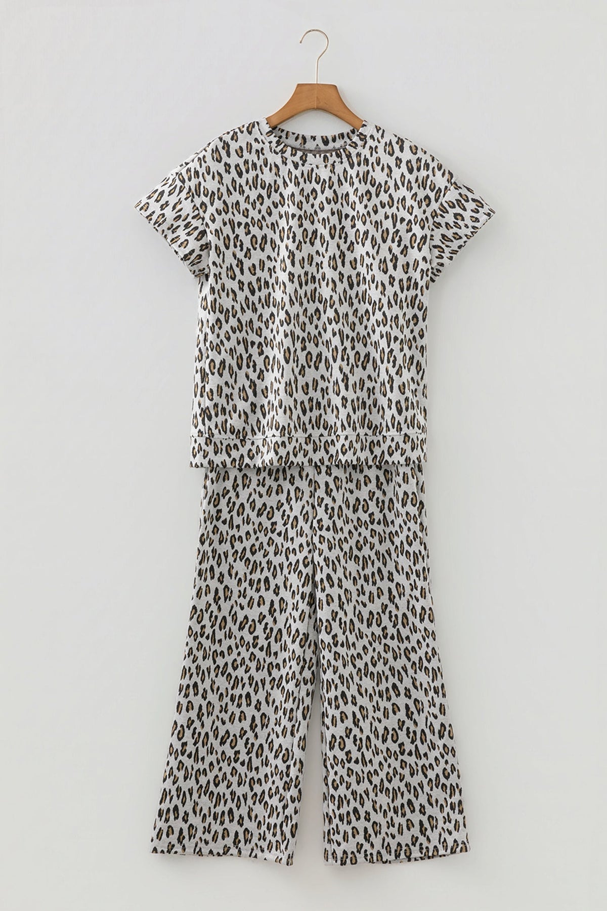 Leopard Short Sleeve Tee & Pants Set