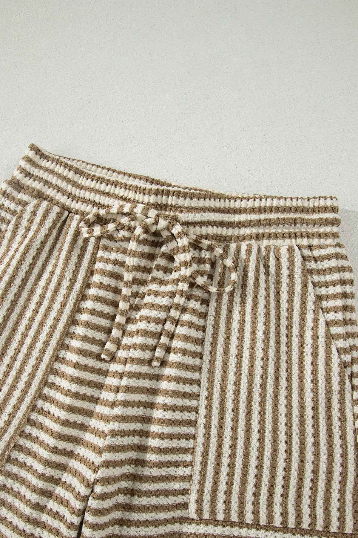 Stripe Textured Knit Top & Shorts Set