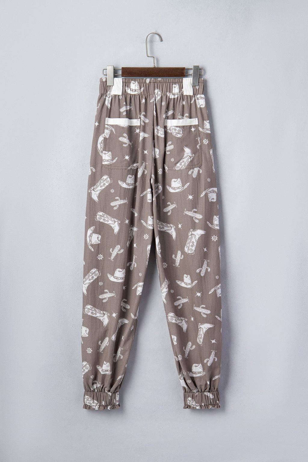 Western Cactus Cowgirl Drawstring Jogger Pants