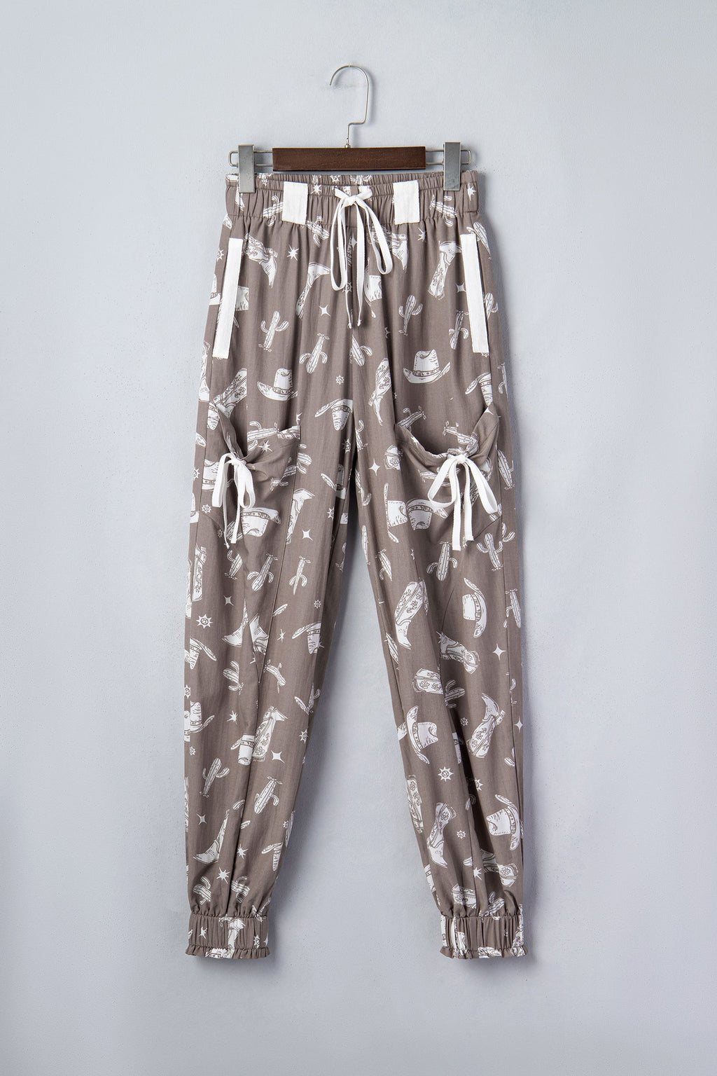 Western Cactus Cowgirl Drawstring Jogger Pants