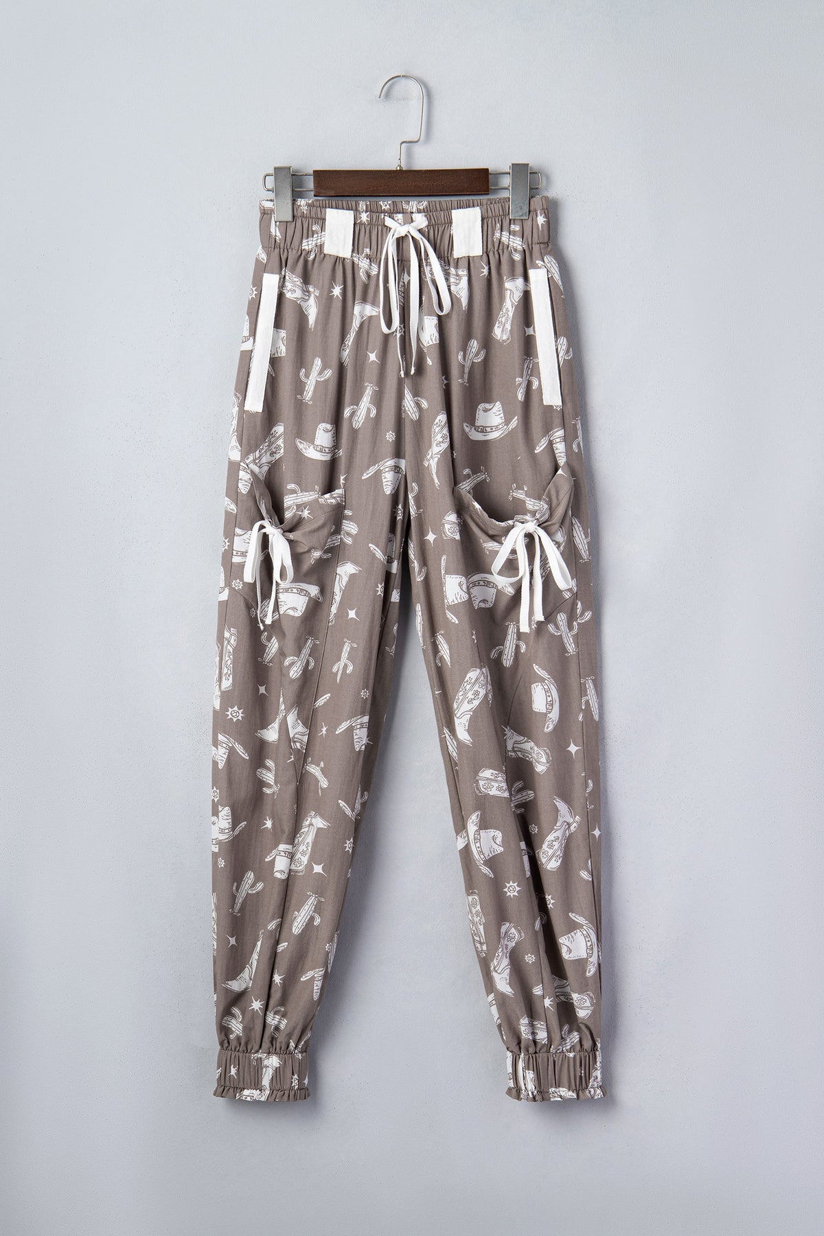 Western Cactus Cowgirl Drawstring Jogger Pants