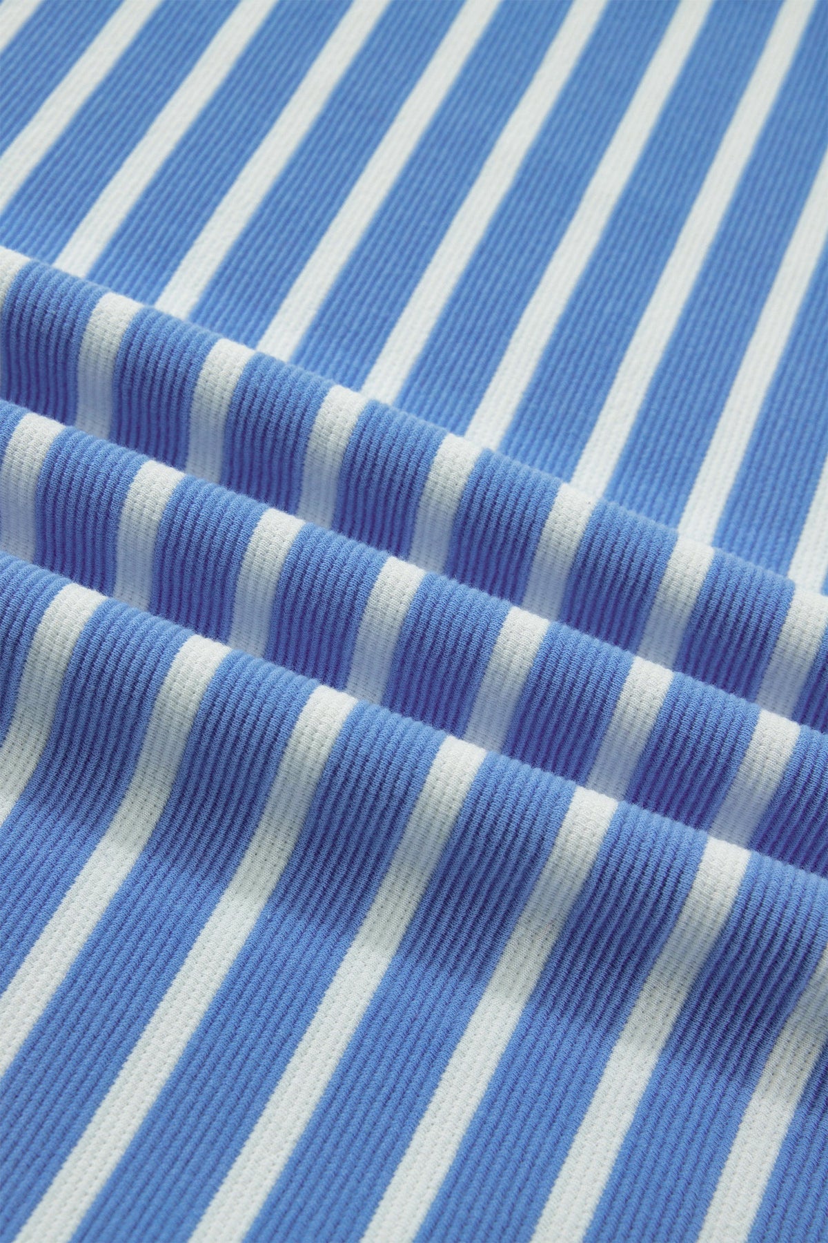Stripe Contrast Trim Short Sleeve Top