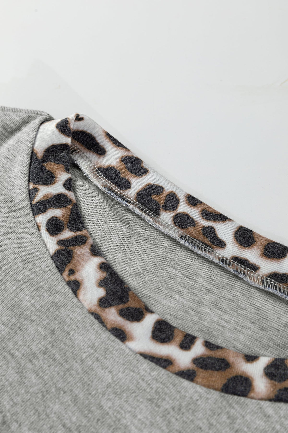 Leopard Patchwork Dolman Sleeve Sweatshirt