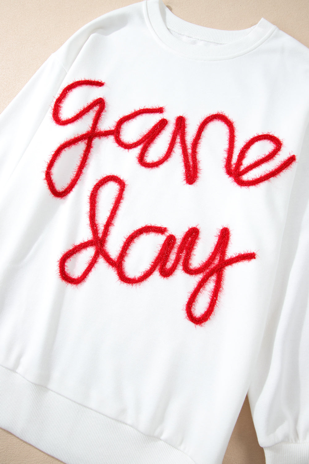 GAME DAY Tinsel Drop Shoulder Sweatshirt