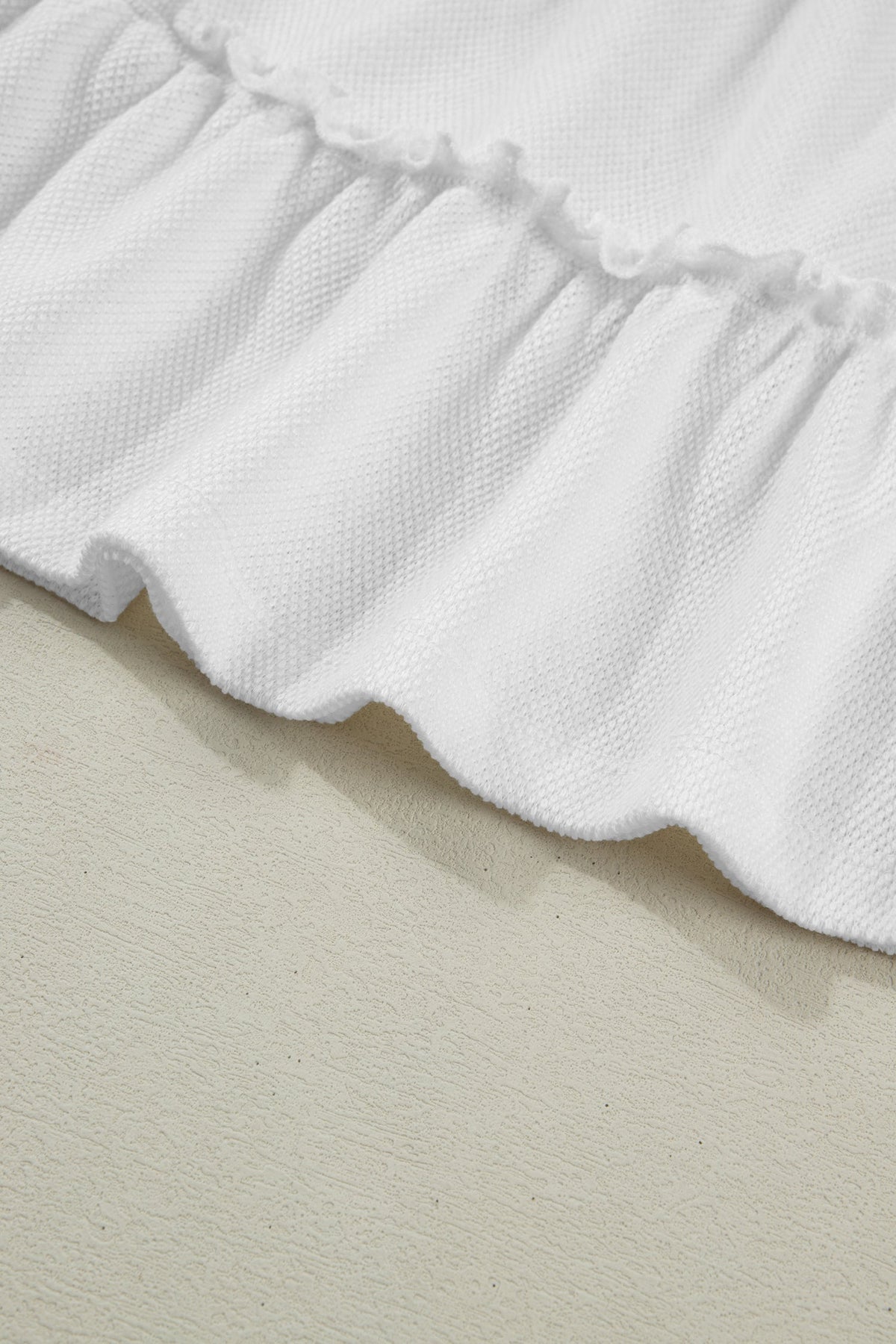 Solid Frilled Ruffle Tiered Tank Top