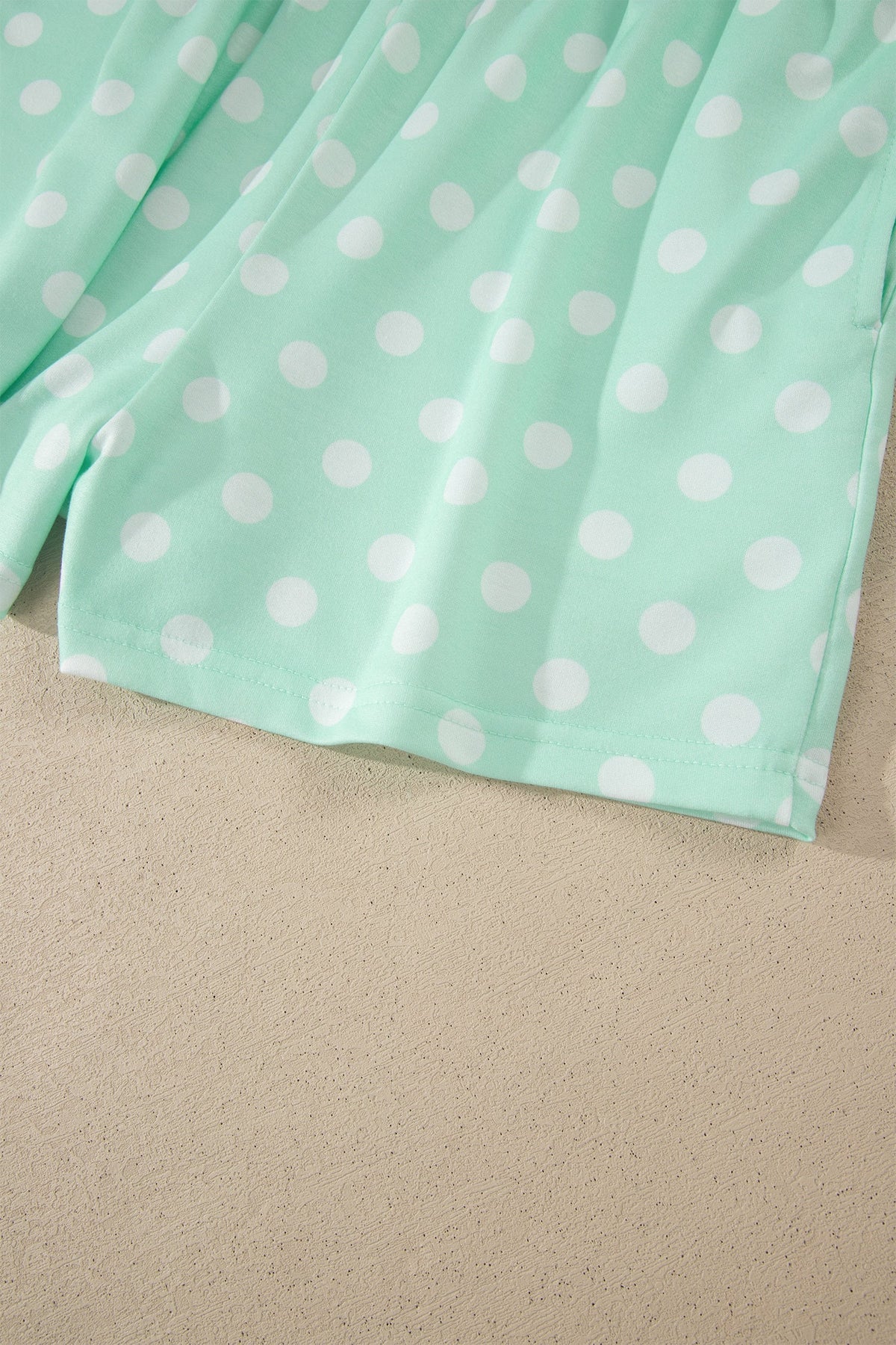 Polka Dot Colorblock Mock Neck & Shorts Set
