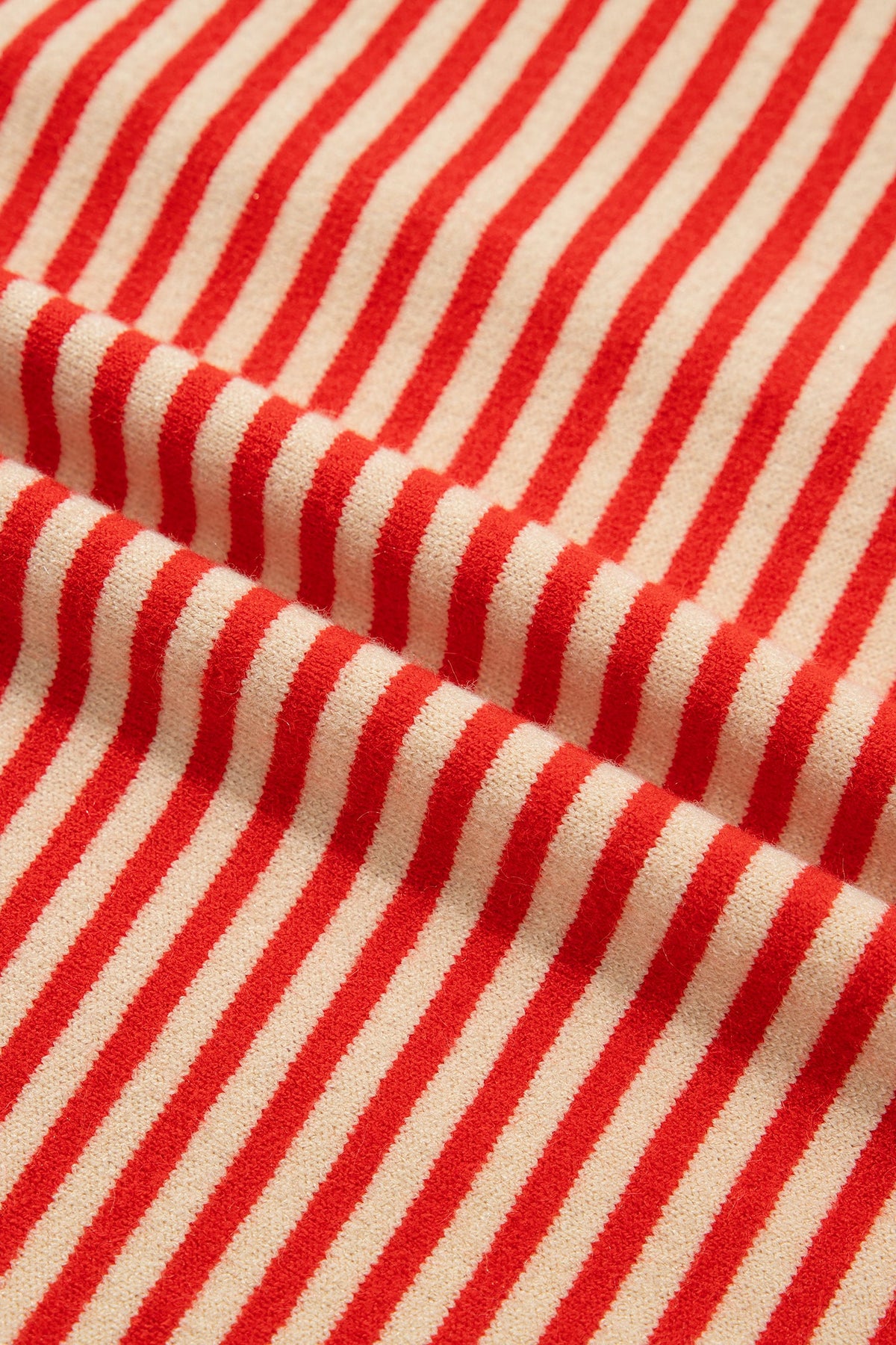 Stripe Button Collar Long Sleeve Knit Cardigan