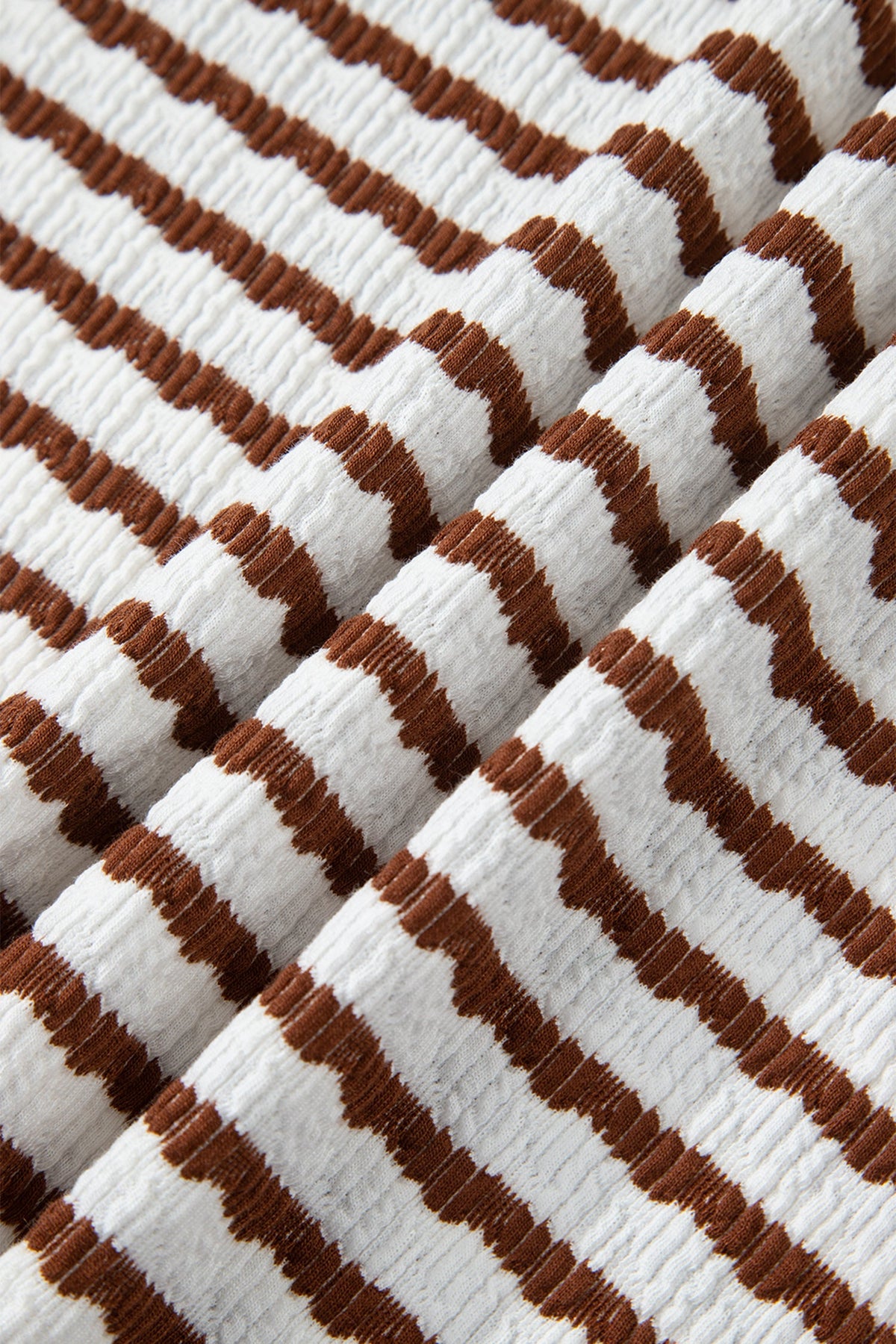Stripe Textured Knit 3/4 Sleeve Top
