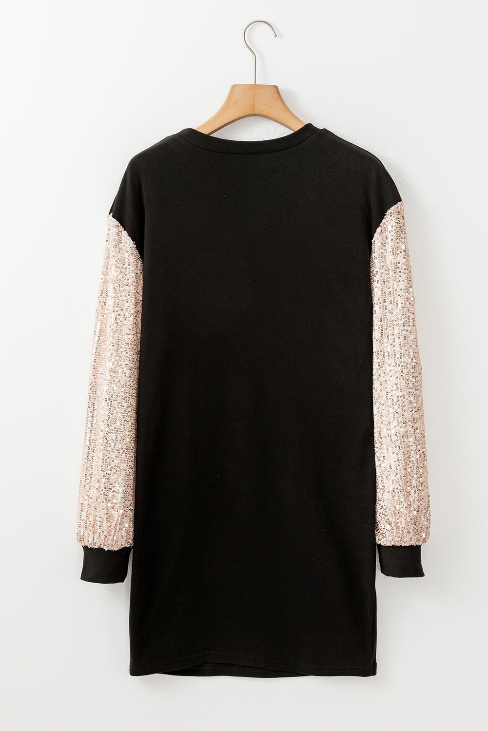 Sequin Patchwork Puff Sleeve Mini Dress