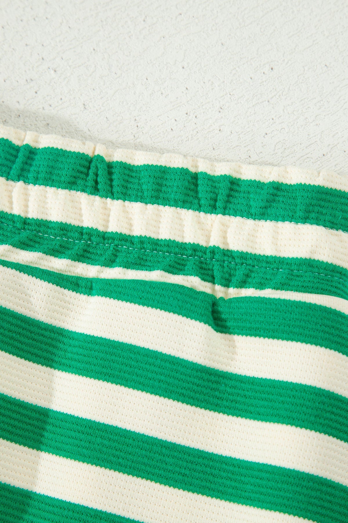 Stripe Textured Zip Collar Top & Skort Set