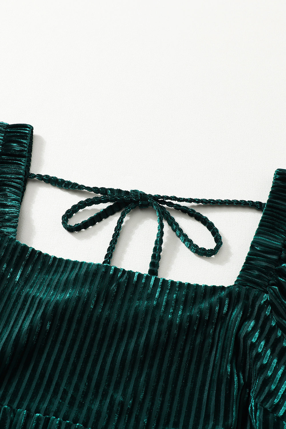 Velvet Tie-Back Square Neck Babydoll Dress