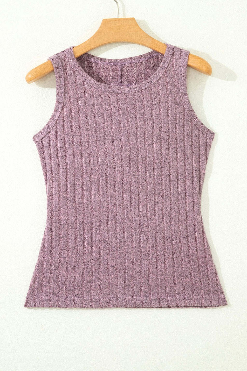 Solid Ribbed Knit Mineral Wash Tank Top